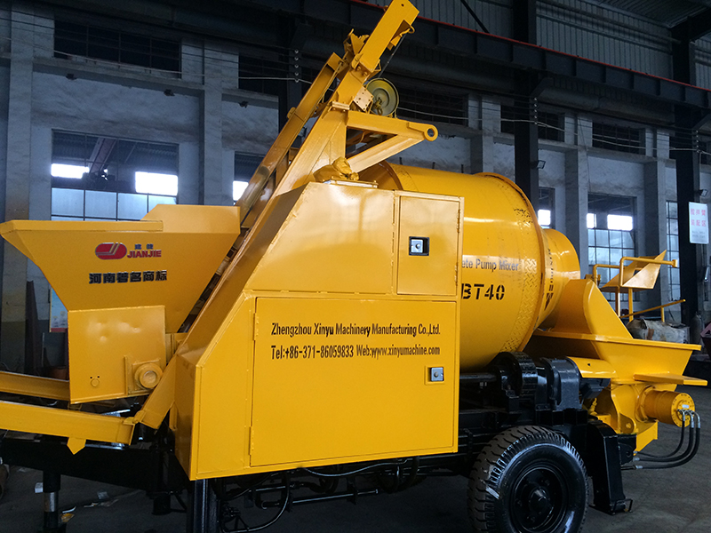 concrete mixer with pump